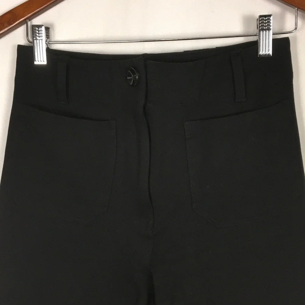 Quince Women's Pants Black Wide‎ Leg High Waist Size 2 Business Casual
